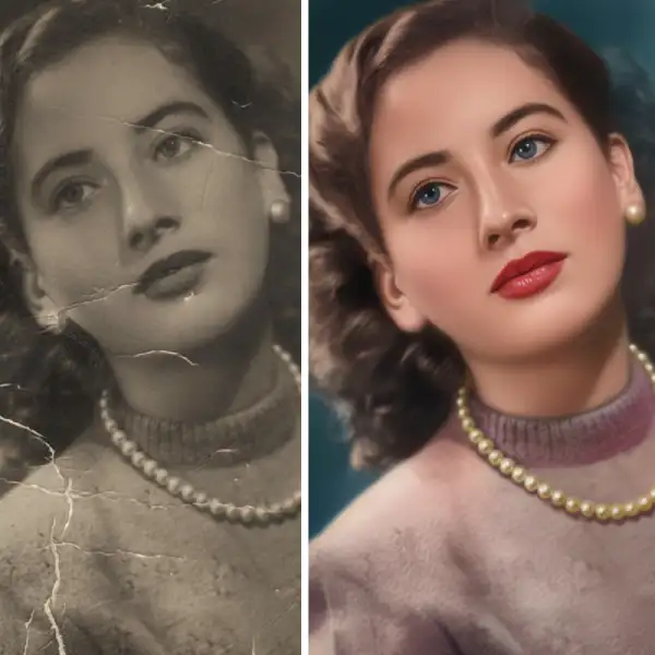 Ejemplo de restauración de foto antigua – Foto Familiar 1955